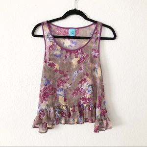 Sleeveless Floral Top